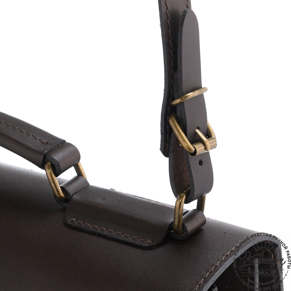 Мужской кожаный портфель "Престиж" (тёмно-коричневый)